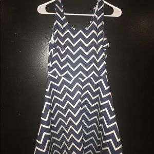 navy blue chevron dress